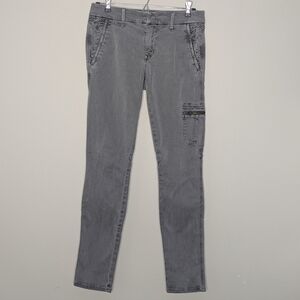 Level 99 Anthropologie Gray Cargo Pocket Skinny Jeans Mid-Rise Women's Size 27
